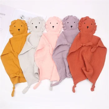 Памук муселин утешител одеяло меки новородени спални кукли деца мода сън играчка успокояващ успокояващ кърпа лигавници