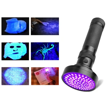 100LED Edc светлина лилава светлина черни светлини 395nm ултравиолетов преносим преносим фенерче LED детектор за урина за домашни любимци