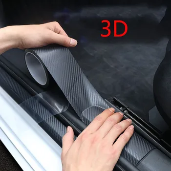3D въглеродни влакна Auto Door Edge Guards Перваза протектор Car Wrap Car Wrap Винил Wrap Car Mirror Protection Film Anti-Collision стикери