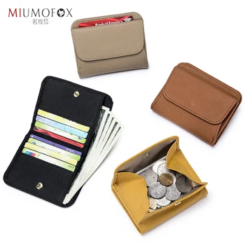 Малки портфейли Дамски малки компактни Bifold джоб кожени кредитна карта портфейл дами съединител мулти-карта портмонета за жени 8 цвята