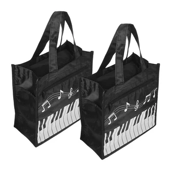 2бр. Чанти за пиано Чанти за пазаруване Декоративна пазарска чанта Торби за многократна употреба Чанти за хранителни стоки за многократна употреба