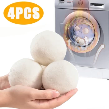 Пране на пране домакински дрехи руно 4/1бр машина за сушилня топка омекотител аксесоари вълна за многократна употреба комплект