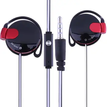 Слушалки с микрофон стерео Mp4 ухо висящи игра спортни слушалки за слушалки за Shini Sn-140 плосък кабел 3.5mm ухо-кука