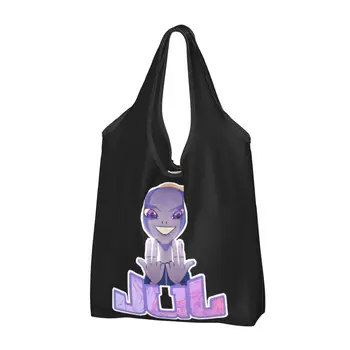 За многократна употреба Alien Cool Jul Rapper пазарска чанта за хранителни стоки Сгъваема хип-хоп чанти за хранителни стоки Миещи се големи пазарски чанти