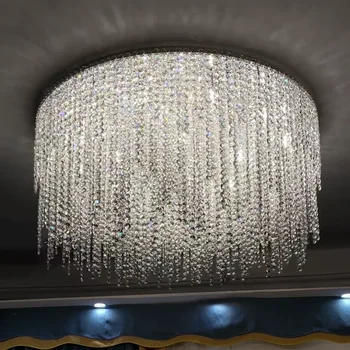 Модерна луксозна K9 кристална пендентна лампа за хотелско лоби Всекидневна спирална стълбищна вила Начало Декоративен полилей