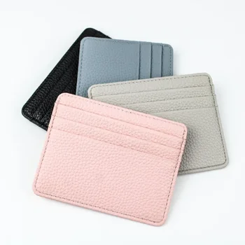 Кожена PU карта чанта Комплект бизнес кредитни карти Комплект банкови карти Черен личи модел многоцветен прост и лесен за носене