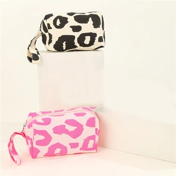 Леопард печат животински отпечатъци преносими чанти грим чанти козметичен случай за пътуване къмпинг открит дейност тоалетна чанта