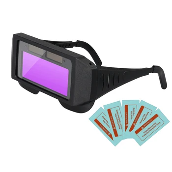 Solar Auto Darkening LCD Заваръчна каска Очила Маска очила Протектор за очи Заварчик Капачка очила машина запояване маска