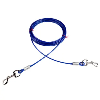 Dog Tie Out кабел 3 метра Tie-Out кабел за кучета до 100 Lbs Pet Outdoor Tie Out Lead Leash Чудесно за средно големи кучета