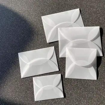 10Pcs полупрозрачна сулфатна хартия Пликове за сватбени покани Пощенски картички Опаковане на подаръци