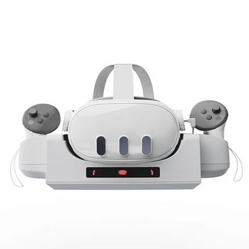 Зарядно устройство Base За Meta Quest 3 аксесоари VR стена монтиране сцепление контакт зареждане док + VR слушалки съхранение багажник стойка