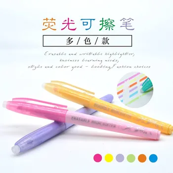 6бр/лот Цветни Obligue изтриваеми маркери маркер писалка флуоресцентна писалка деца подарък горещо