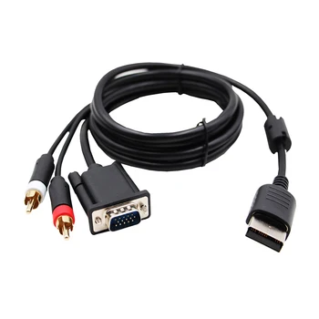 VGA кабел за SEGA Dreamcast High Definition + 3.5mm към 2-мъжки RCA адаптер