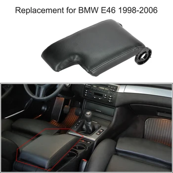 Car Center Console Armrest Cover Kit for BMW E46 1998-2006 Fiber Leather Car Armrest Left Driver Автомобилни интериорни аксесоари