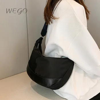 Черна висококачествена чанта с цип за рамо за мода Lingge с едно рамо Crossbody кнедли чанта
