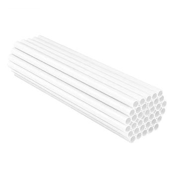50 парчета пластмасови бели пръчки за дюбели за торта строителство и подреждане (0.4 инча диаметър 12 инча дължина)