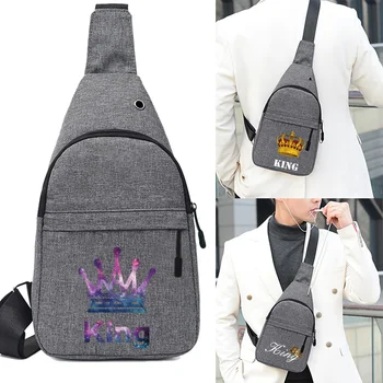 Мъж талия чанта Фани пакет мода гърдите пакет открит спортни Crossbody чанта случайни пътуване жени кралица печат колан чанта хип талия пакет