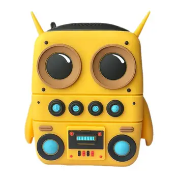Мини безжичен Bluetooth високоговорител сладък аниме Woodman стайлинг карикатура високоговорител жълт робот субуфер аудио стерео плейър деца подаръци