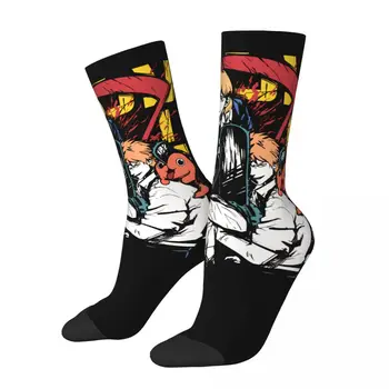 Хип-хоп Реколта Денджи Пауър Почита И Аки Луди Мъжки компресионни чорапи Унисекс резачка Man Pochita Harajuku Безшевен чорап