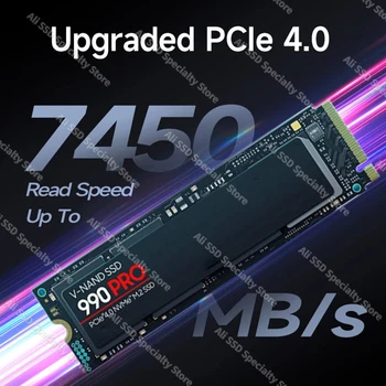 Оригинален SSD NVME M2 4TB Pcie Gen 4 7400 Mb / s 2280 1tb 2tb 8tb Heatsink SSD Nmve дискови устройства вътрешни за PS5 DIY игри компютър