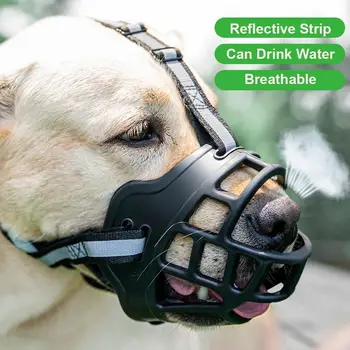  против ухапване регулируема кучешка муцуна мода може да пие вода дишаща куче устата капак пластмаса с отразяваща лента