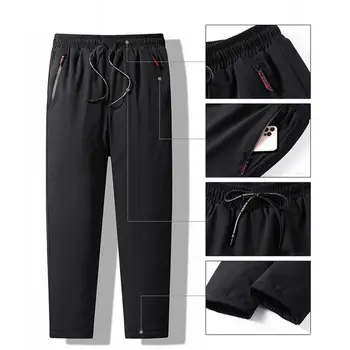 Мъже джогинг панталони плътен цвят мъжки панталони топло уютни мъжки зимни панталони с ластик джобове идеален за джогинг упражнения