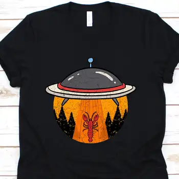 Отвличане от извънземни T Shirt Скариди Омар Sci Fi НЛО Извънземни Забавни Любовник