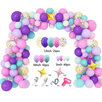 Еднорог балон арка комплект цветни конфети сватбена стая декорация рожден ден парти сцена оформление