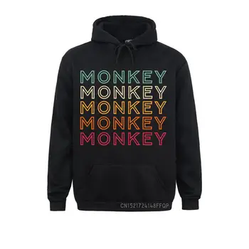 Смешни маймуна маймуна горила ретро маймуна пуловер качулка специални мъже суитчъри улица качулки дълъг ръкав печат дрехи