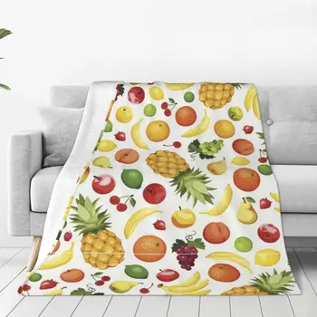 плодов сладък кариран модел одеяло супер топло фланелено руно хвърлят одеяла за лесна грижа машина диван