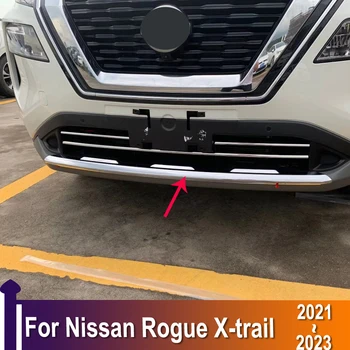 За Nissan Rogue X-trail 2021 2022 2023 Хромирана предна долна решетка на бронята Долен капак Протектор Лента Trim Външни аксесоари