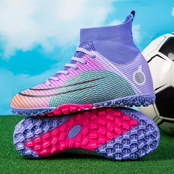 2023 НОВИ Мъжки футболни обувки Възрастни деца Висок глезен Футболни обувки Клинове Тренировка на трева Спортни обувки 2023 Мъжки маратонки
