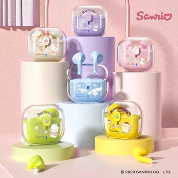 Cartoon Sanrio Безжични слушалки Kuromi Моята мелодия Hello Kitty Kawaii Pompompurin Musci слушалки момиче студентски подаръци