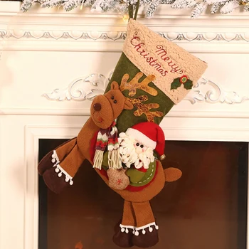 Коледни чорапи Дядо Коледа езда елен чорап подарък деца бонбони чанта джоб висящи коледно дърво украшение Navidad Нова година 2023