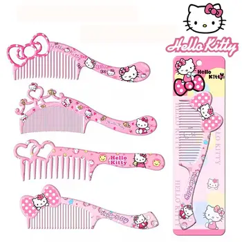 Hello Kitty Comb Kawaii Cartoon Sanrio Student Pink Comb Super Cute Children Comb Фризьорски Начало Принцеса Гребен момичета подарък