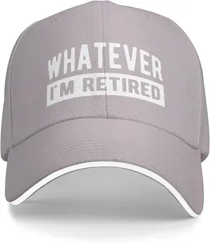 Каквото и да съм пенсиониран,Регулируеми каубойски шапки за бейзболна шапка Мъже Жени Реколта Унисекс сезони Спокойна измита деним шофьор на камион