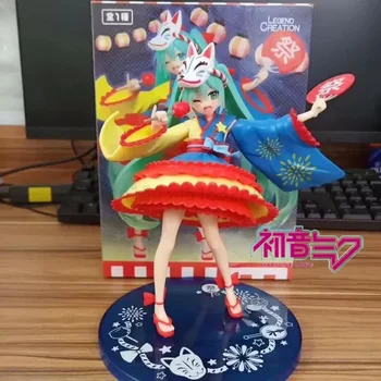 20cm аниме фигура модел играчка Hatsune Miku карикатура филм периферни играчки сладък кукла японски летен фестивал Pvc материал Изпрати подарък