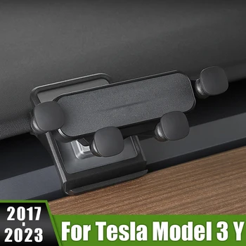 За Tesla Model 3 Y 2017 2018 2019 2020 2021 2022 2023 Автомобилно табло Въртяща се регулируема държач за телефон Мобилна стойка Trim Cover