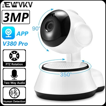 3MP IP WiFi камера за наблюдение Сигурност за бебе Автоматичен човешки проследяващ Cam Нощно виждане Вътрешна видеокамера