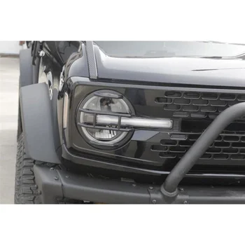 За аксесоари на Ford Bronco 2021-2023 Предпазители на фаровете Cover Trim Carbon Fiber Style