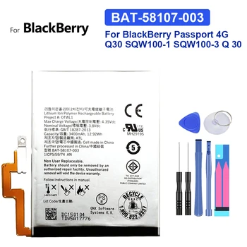 3400mAh BAT-58107-003 Подмяна на батерията за мобилен телефон за BlackBerry Passport 4G Q30 SQW100-1 SQW100-3 Q 30 Smartphon батерии