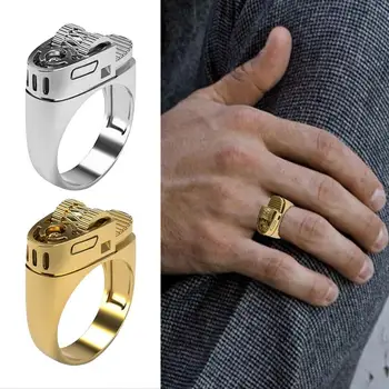 Позлатени пръстени с по-лека форма Надежден метален пръстен подарък за пушачи Семейство & Приятели Позлатени пръстени за мъже и жени