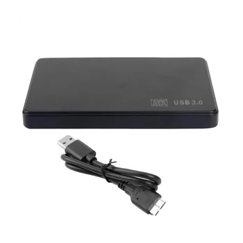 2.5In SATA към USB 3.0 твърдотелен корпус мобилен твърд диск касета с USB3.0 / 2.0 кабел за HDD SSD външна памет