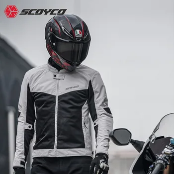 SCOYCO дишаща мрежа мода мотоциклет яке вграден CE защитна екипировка светлина Оксфорд износоустойчиви мъже случайни яке