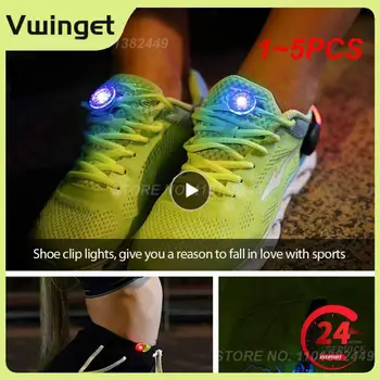  1 ~ 5PCS Течаща светлина Led светеща обувка клип светлина многофункционална мини нощно бягане предупредителна светлина Клипове за безопасност Външна раница