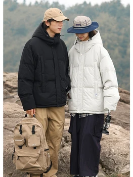 Нова есен и зима хляб облекло сгъстени качулка памук яке хлабав двойка палто корейски стил мода памук яке човек