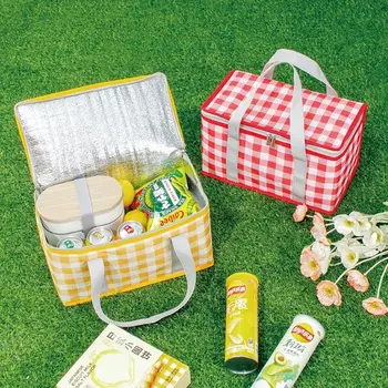 Обяд чанта храна ръчни чанти голяма пазарска торбичка къмпинг пикник чанта къмпинг храна съхранение чанта пикник кошница топлоизолирани охладител кутия