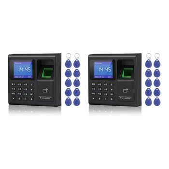 2X Биометрична RFID система за контрол на достъпа RFID клавиатура USB система за пръстови отпечатъци Електронна машина за присъствие на часовник