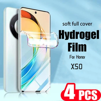 4pcs 9D For Honor 90 80 GT 70 lite 60 SE 50 pro plus Flat Hydrogel film for Honor X50 X50i Anti Blue Light Not Glass protective