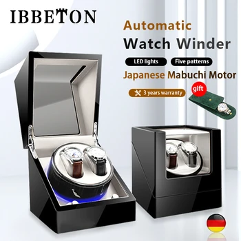 IBBETON Автоматичен луксозен часовник Winder Mabuchi ням мотор Часовници от въглеродни влакна Box бижута дисплей съхранение случай организатор часовници